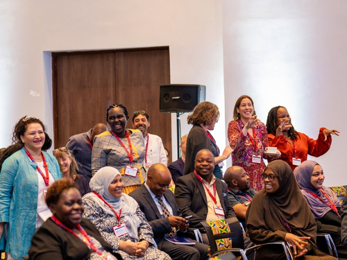 Attendees listening